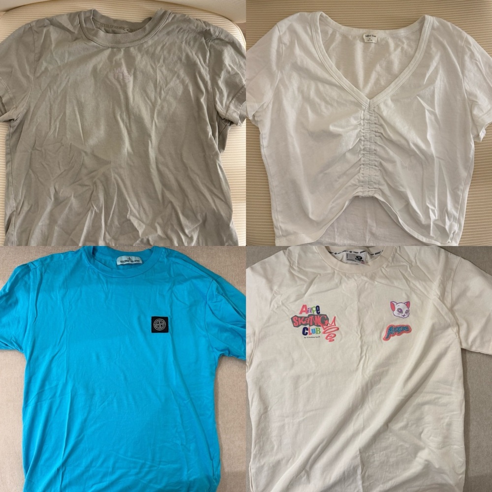Short sleeve bundle - alexander wang, stone island, aritzia, a bathing aape